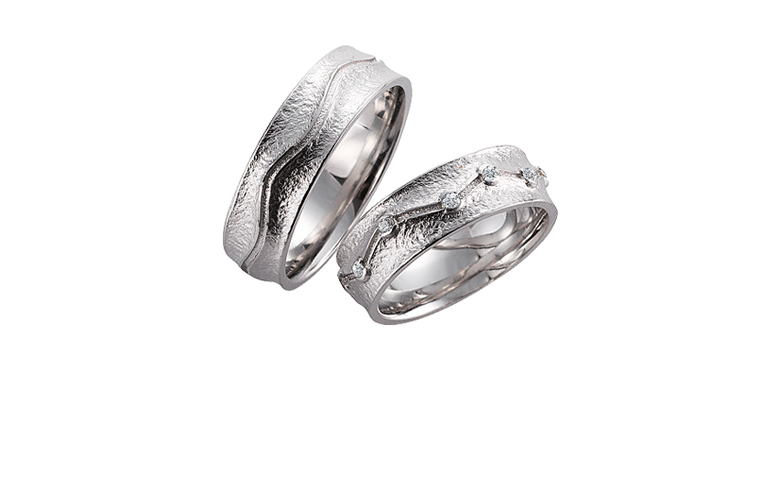 45132+45133-wedding rings, white gold 750 with brillants